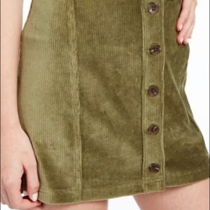 Rewash Corduroy Button Front Skirt